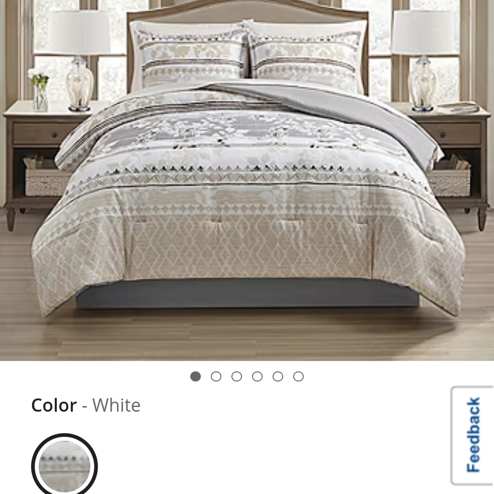 Elegant White and Cream Bedding Set